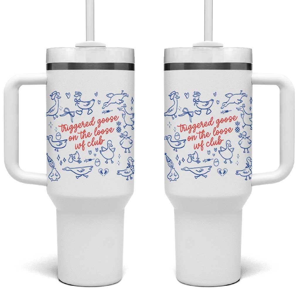 Funny IVF Tumbler With Handle Triggered Goose On The Loose Infertility Support - Wonder Print Shop