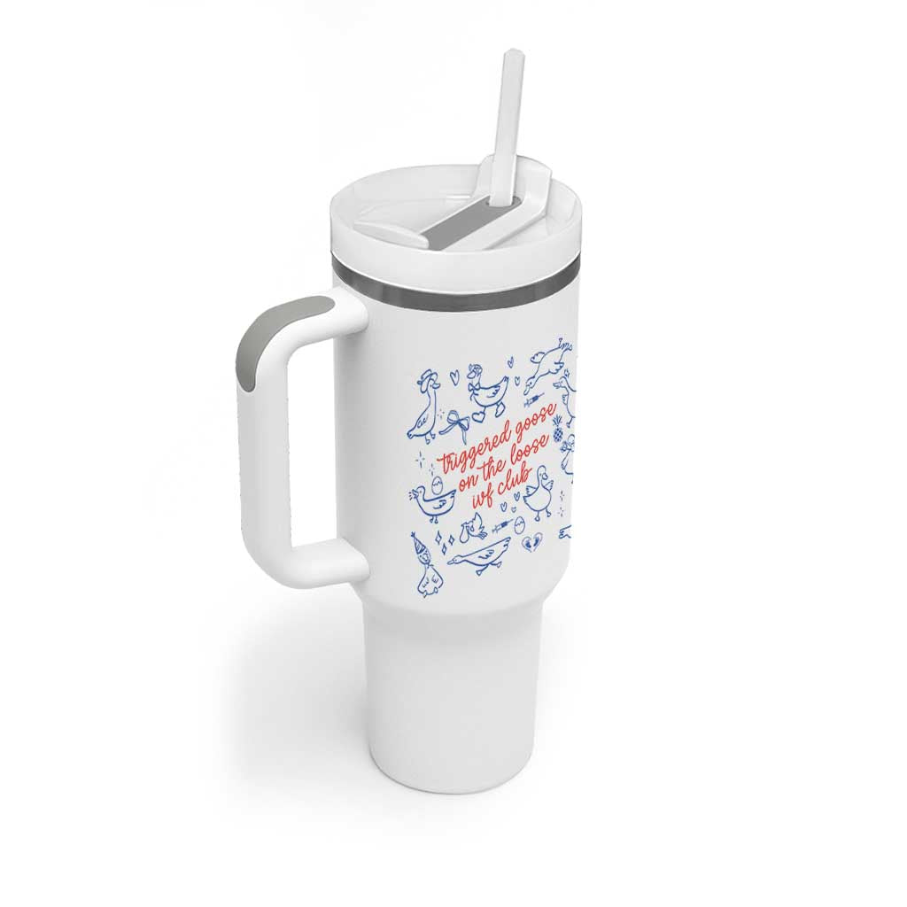 Funny IVF Tumbler With Handle Triggered Goose On The Loose Infertility Support - Wonder Print Shop