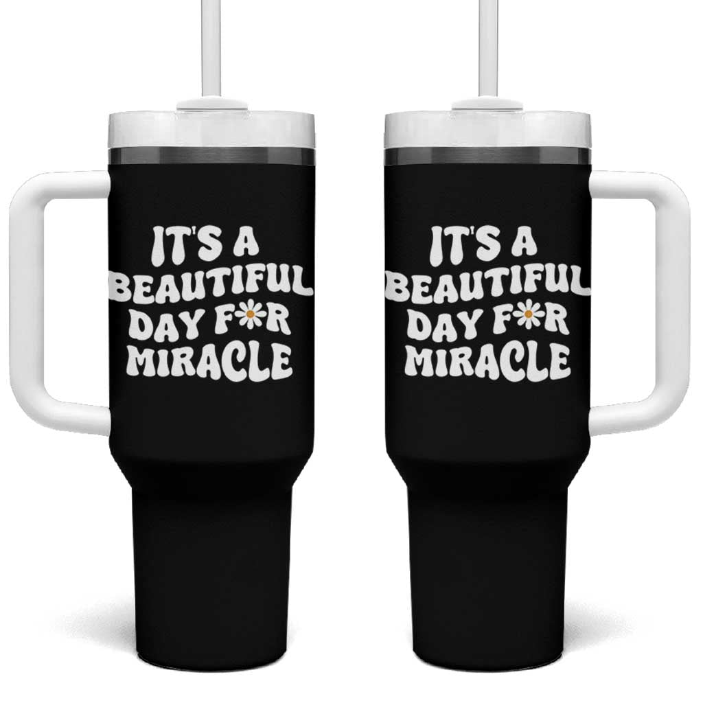 IVF Miracle Tumbler With Handle Transfer Day Infertility Support Gift - Wonder Print Shop