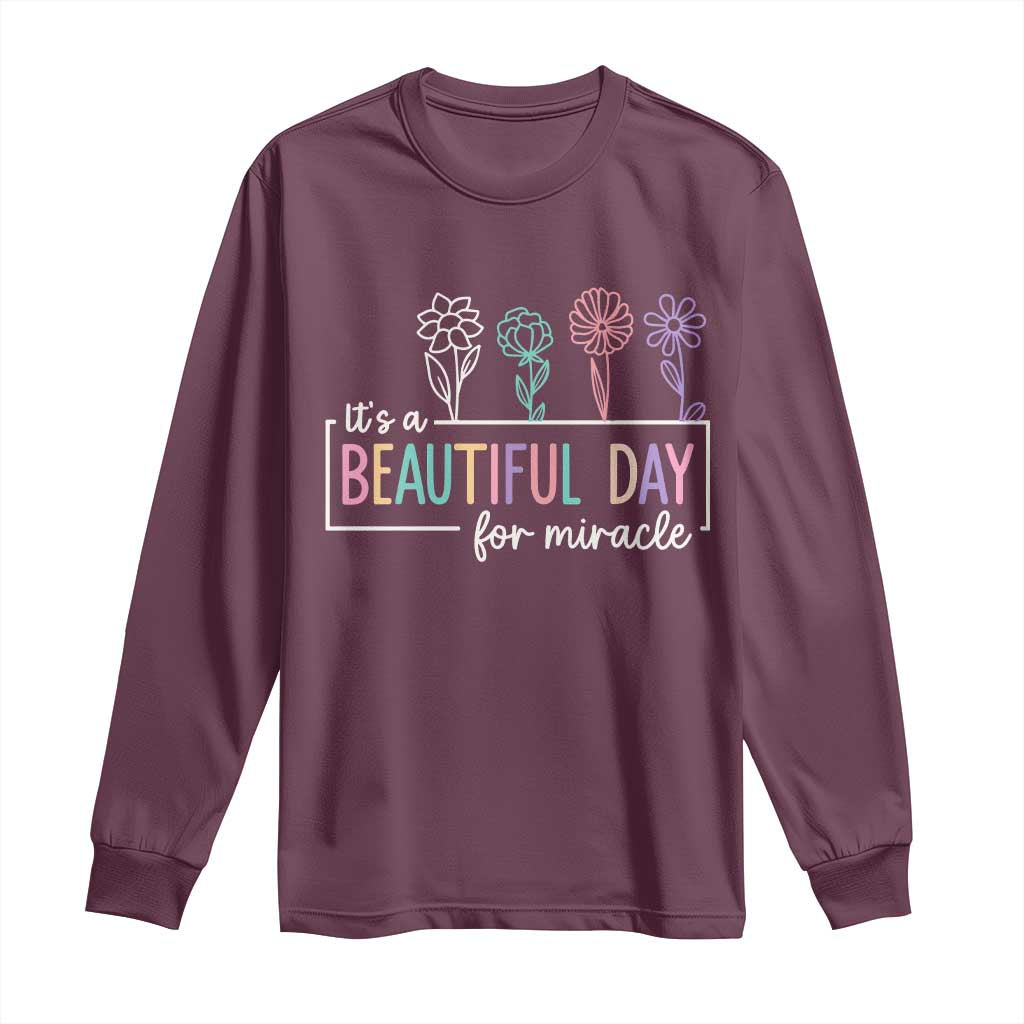 Its a Beautiful Day For IVF Miracle Long Sleeve Shirt Transfer Day Infertility Support Gift - Wonder Print Shop