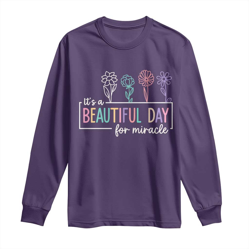 Its a Beautiful Day For IVF Miracle Long Sleeve Shirt Transfer Day Infertility Support Gift - Wonder Print Shop