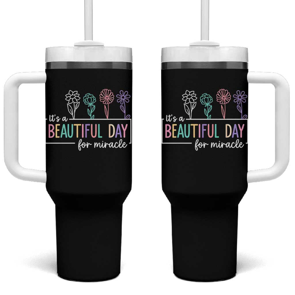 Its a Beautiful Day For IVF Miracle Tumbler With Handle Transfer Day Infertility Support Gift - Wonder Print Shop