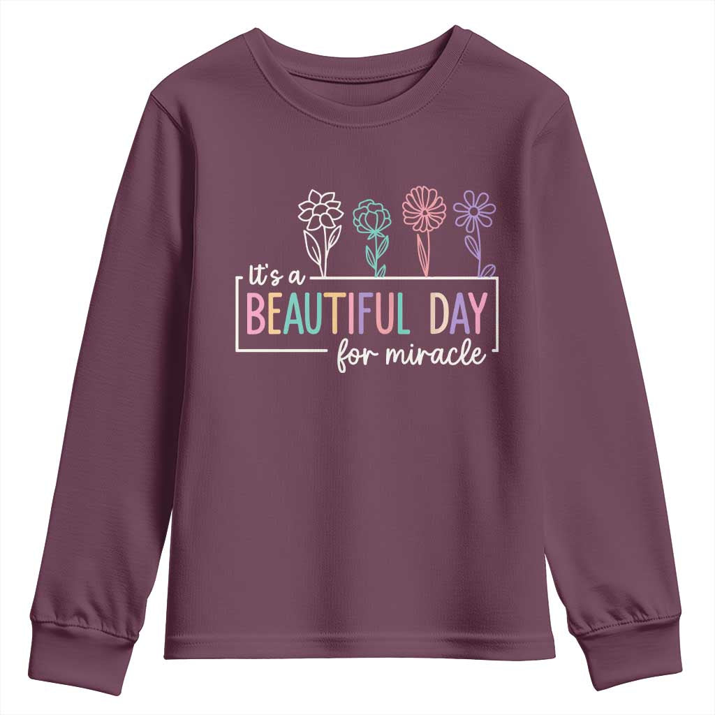 Its a Beautiful Day For IVF Miracle Youth Sweatshirt Transfer Day Infertility Support Gift - Wonder Print Shop