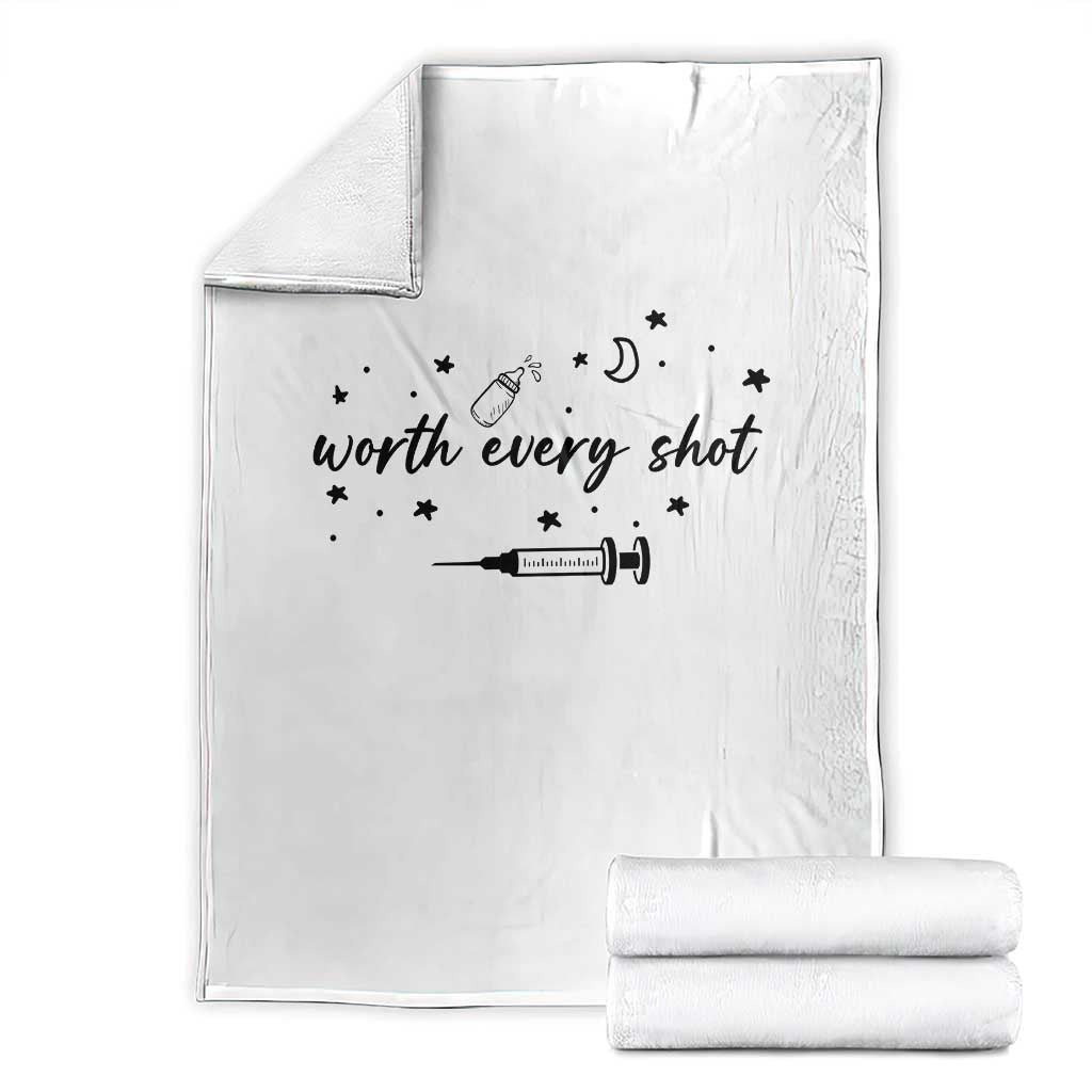Worth Every Shot Throw Blanket IVF Baby Pregnancy Announcement - Wonder Print Shop
