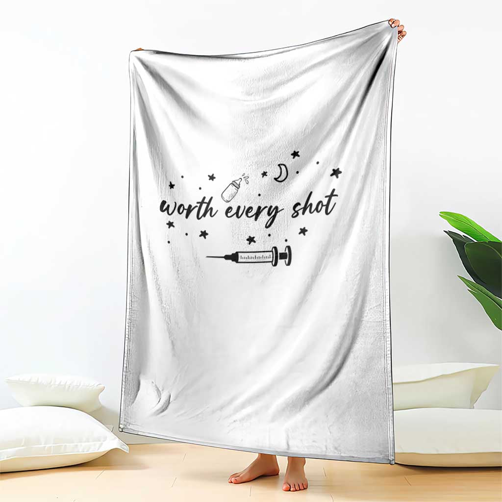 Worth Every Shot Throw Blanket IVF Baby Pregnancy Announcement - Wonder Print Shop
