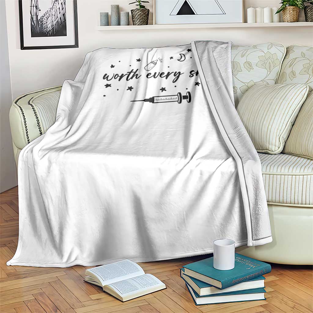Worth Every Shot Throw Blanket IVF Baby Pregnancy Announcement - Wonder Print Shop