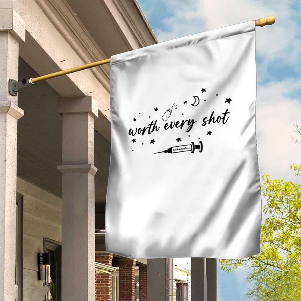Worth Every Shot Garden Flag IVF Baby Pregnancy Announcement - Wonder Print Shop