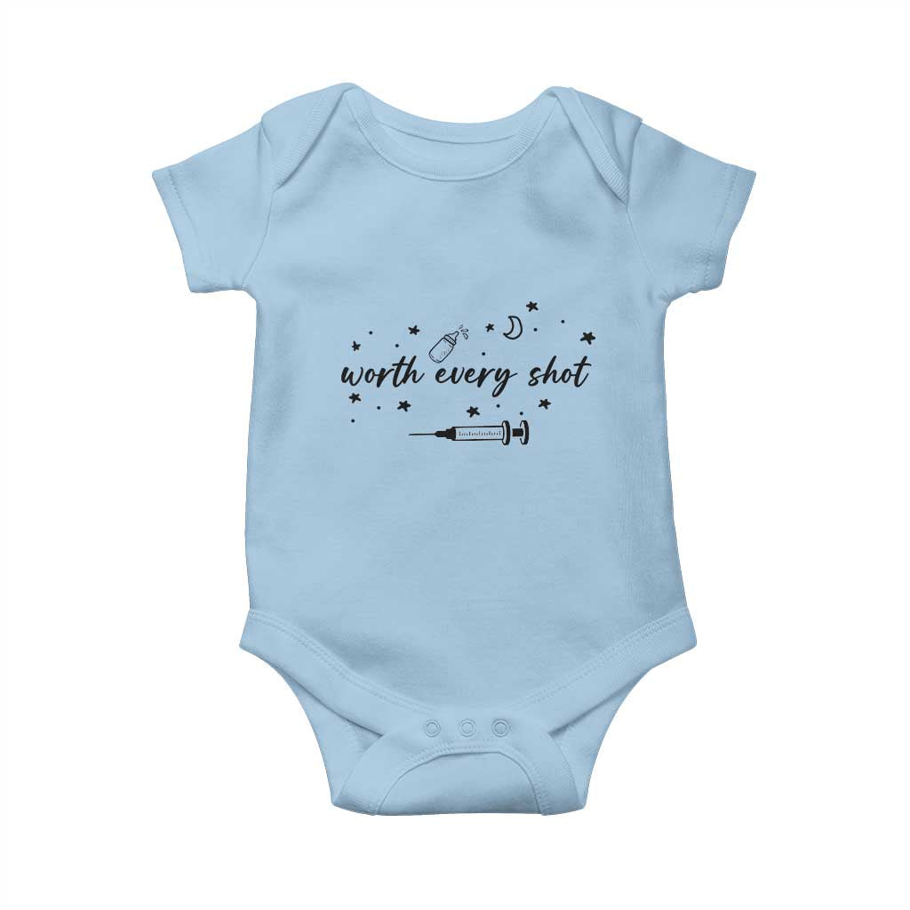 Worth Every Shot Baby Onesie IVF Baby Pregnancy Announcement - Wonder Print Shop