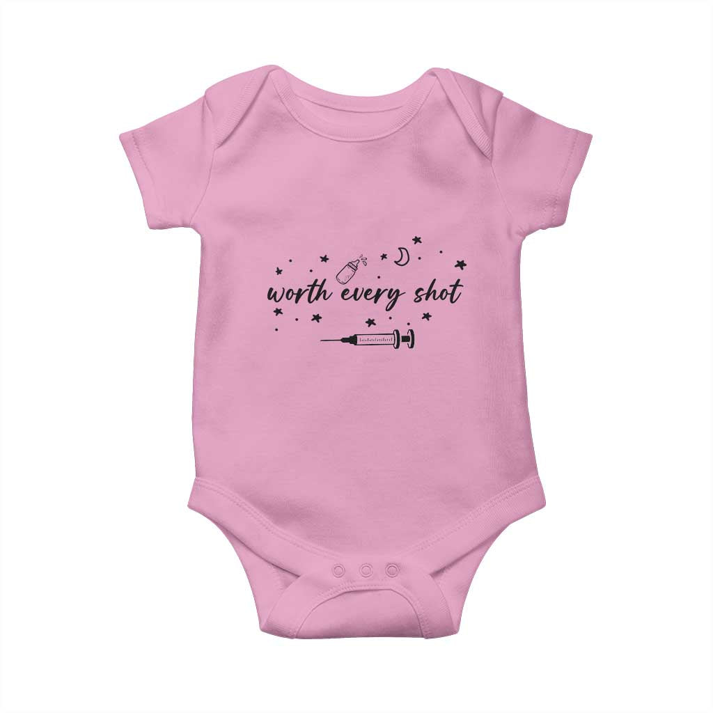 Worth Every Shot Baby Onesie IVF Baby Pregnancy Announcement - Wonder Print Shop