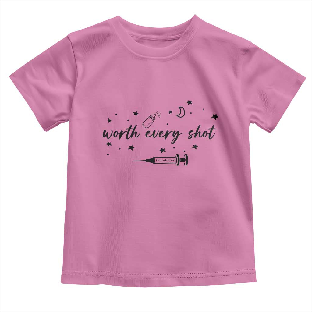 Worth Every Shot Toddler T Shirt IVF Baby Pregnancy Announcement - Wonder Print Shop