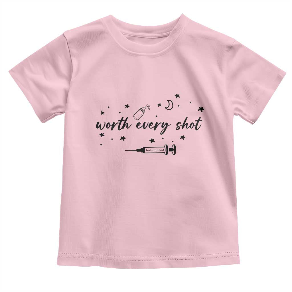 Worth Every Shot Toddler T Shirt IVF Baby Pregnancy Announcement - Wonder Print Shop