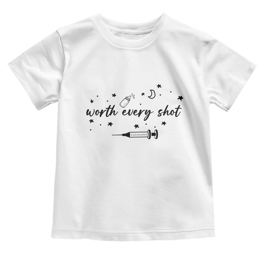 Worth Every Shot Toddler T Shirt IVF Baby Pregnancy Announcement - Wonder Print Shop