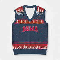 Vintage Bama V-Neck Knit Sweater Vest Retro Varsity Alabama Football Lover AL State - Wonder Print Shop