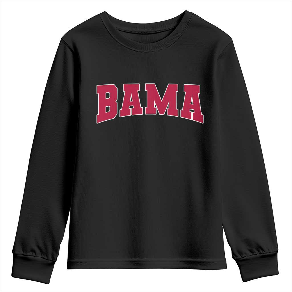 Vintage Bama Youth Sweatshirt Retro Varsity Alabama Football Lover AL State - Wonder Print Shop