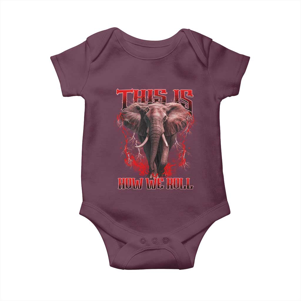 Alabama Fan Baby Onesie This Is How We Roll Bama Mascot Game Day - Wonder Print Shop