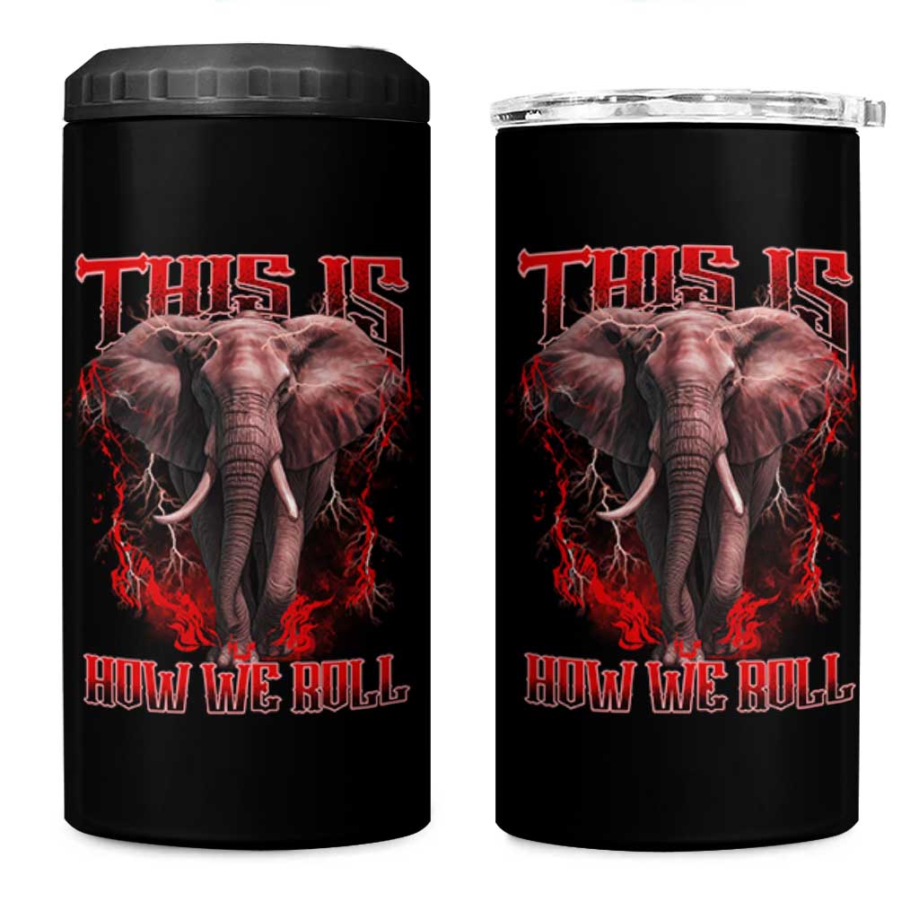Alabama Fan 4 in 1 Can Cooler Tumbler This Is How We Roll Bama Mascot Game Day - Wonder Print Shop