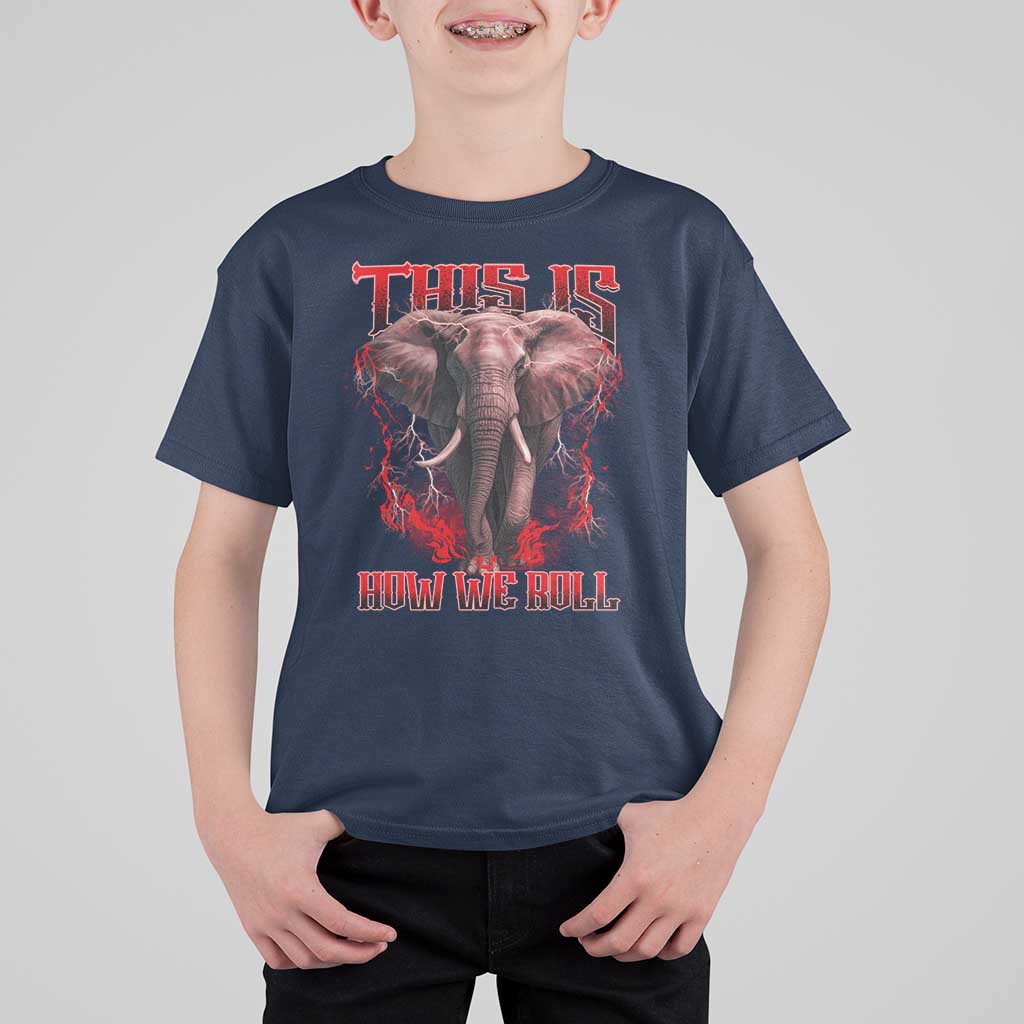 Alabama Fan T Shirt For Kid This Is How We Roll Bama Mascot Game Day - Wonder Print Shop