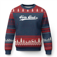 Twin Dad Ugly Christmas Sweater Vintage Retro Style Fathers Day Presents - Wonder Print Shop