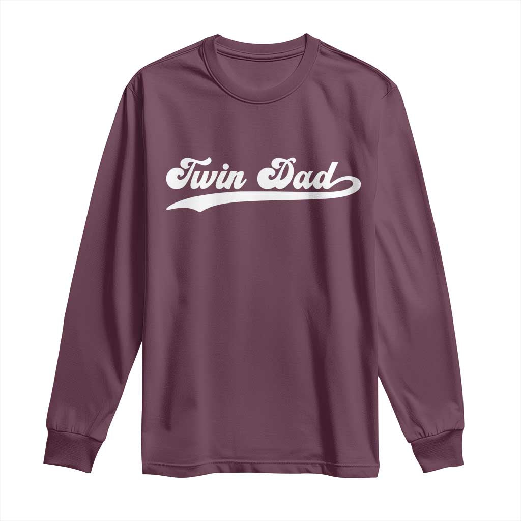 Twin Dad Long Sleeve Shirt Vintage Retro Style Fathers Day Presents - Wonder Print Shop