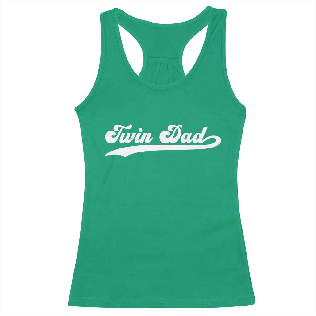 Twin Dad Racerback Tank Top Vintage Retro Style Fathers Day Presents - Wonder Print Shop