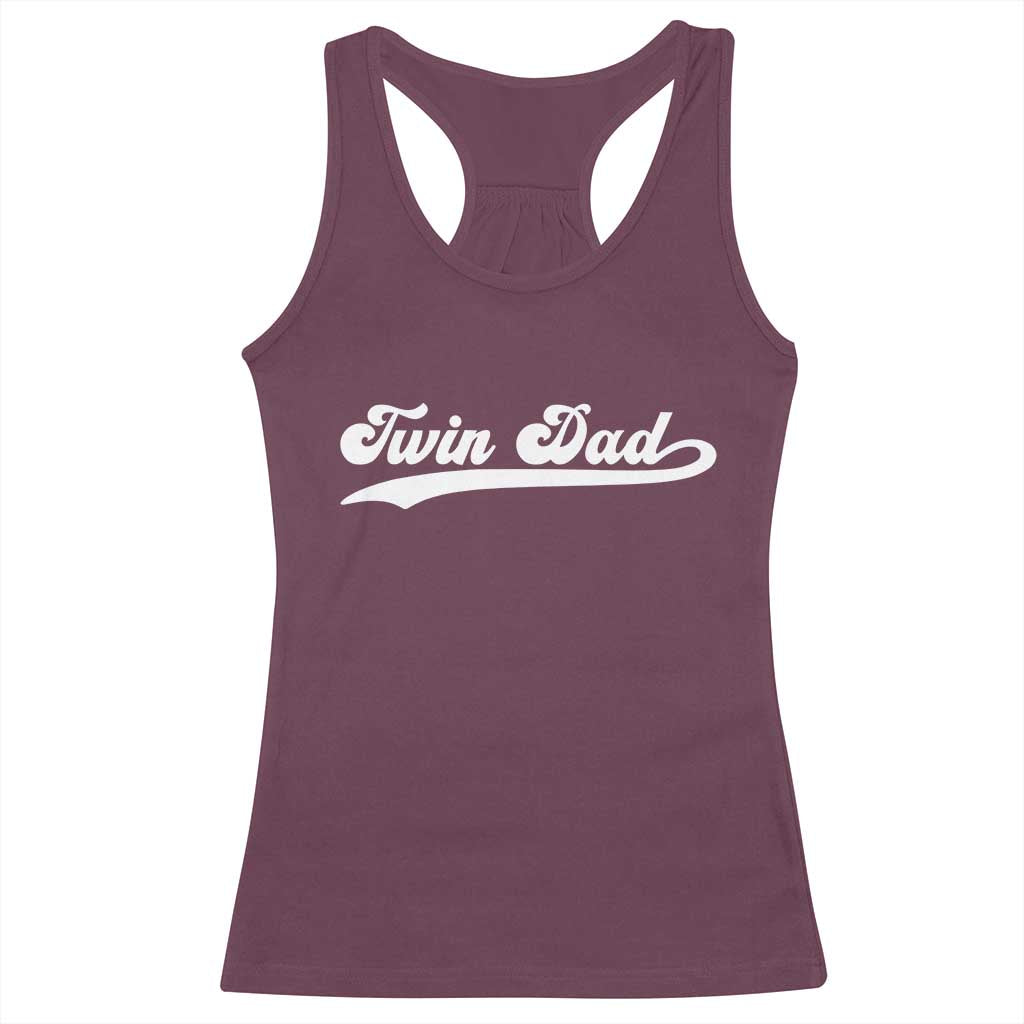 Twin Dad Racerback Tank Top Vintage Retro Style Fathers Day Presents - Wonder Print Shop