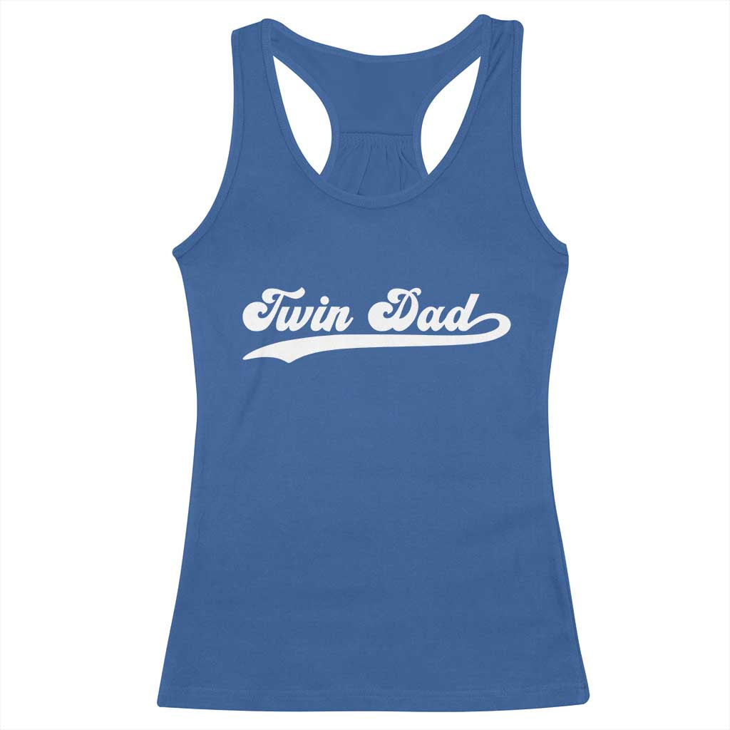 Twin Dad Racerback Tank Top Vintage Retro Style Fathers Day Presents - Wonder Print Shop