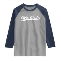 Twin Dad Raglan Shirt Vintage Retro Style Fathers Day Presents - Wonder Print Shop