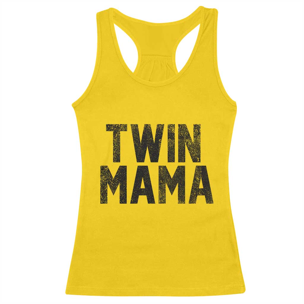 Twin Mama Racerback Tank Top Pregnancy Announcement New Mom Mothers Day Gift
