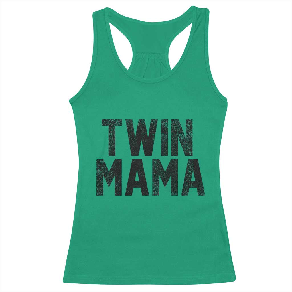 Twin Mama Racerback Tank Top Pregnancy Announcement New Mom Mothers Day Gift