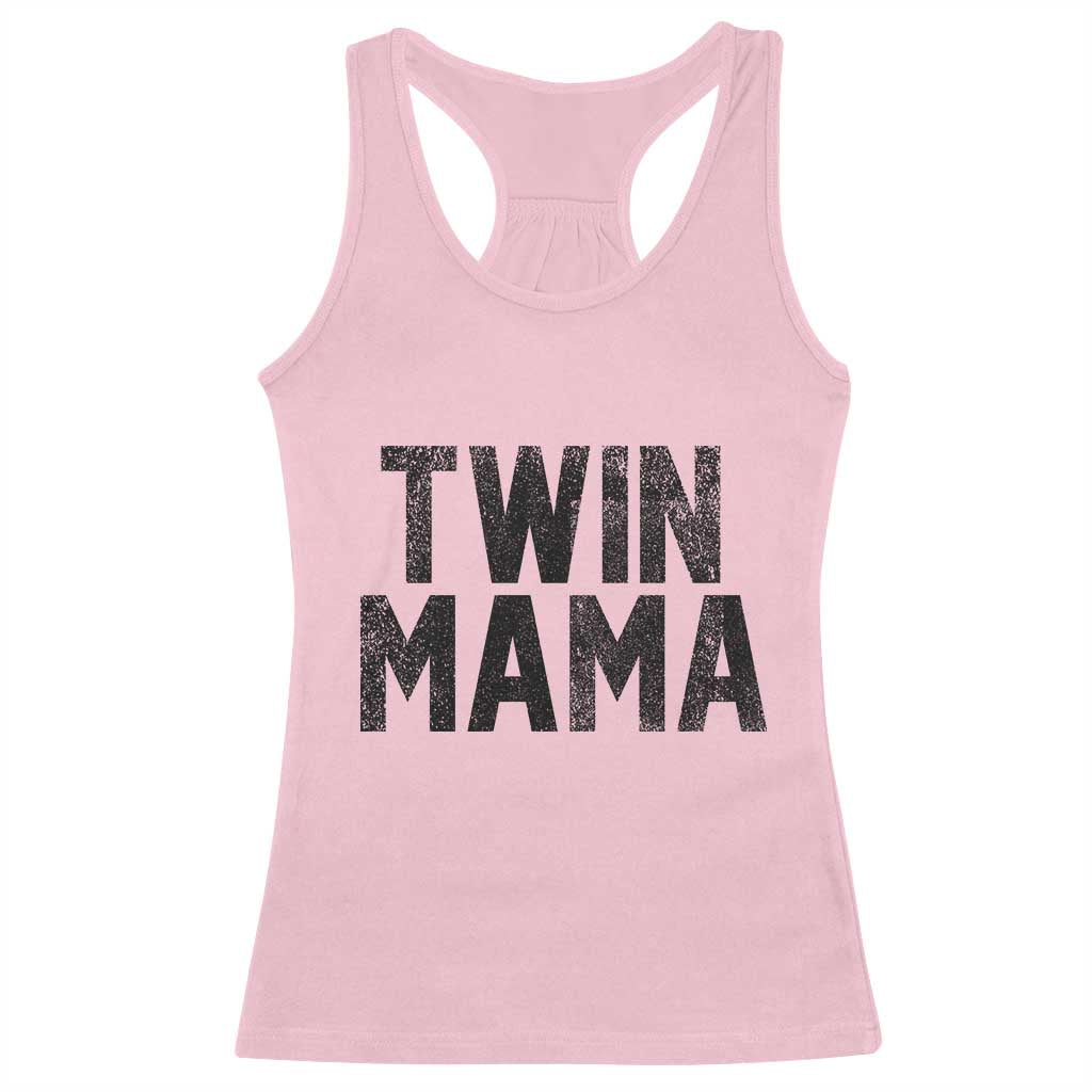 Twin Mama Racerback Tank Top Pregnancy Announcement New Mom Mothers Day Gift