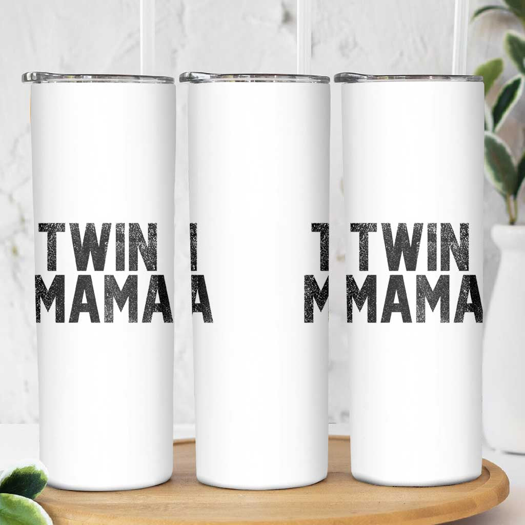 Twin Mama Skinny Tumbler Pregnancy Announcement New Mom Mothers Day Gift