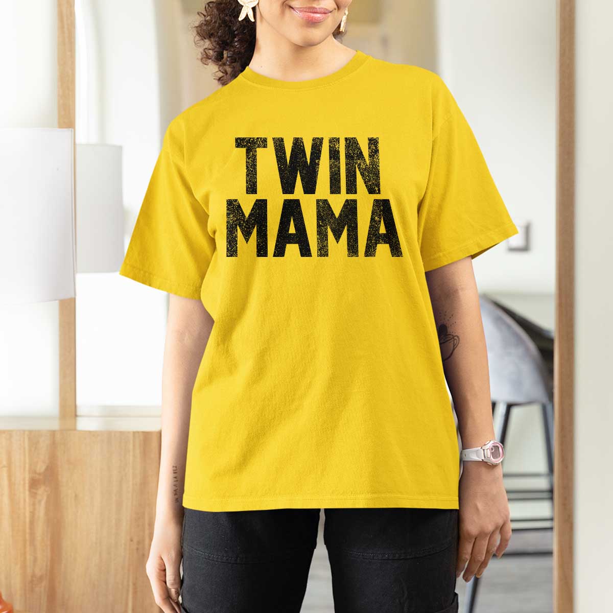 Twin Mama T Shirt For Women Pregnancy Announcement New Mom Mothers Day Gift