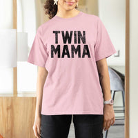 Twin Mama T Shirt For Women Pregnancy Announcement New Mom Mothers Day Gift
