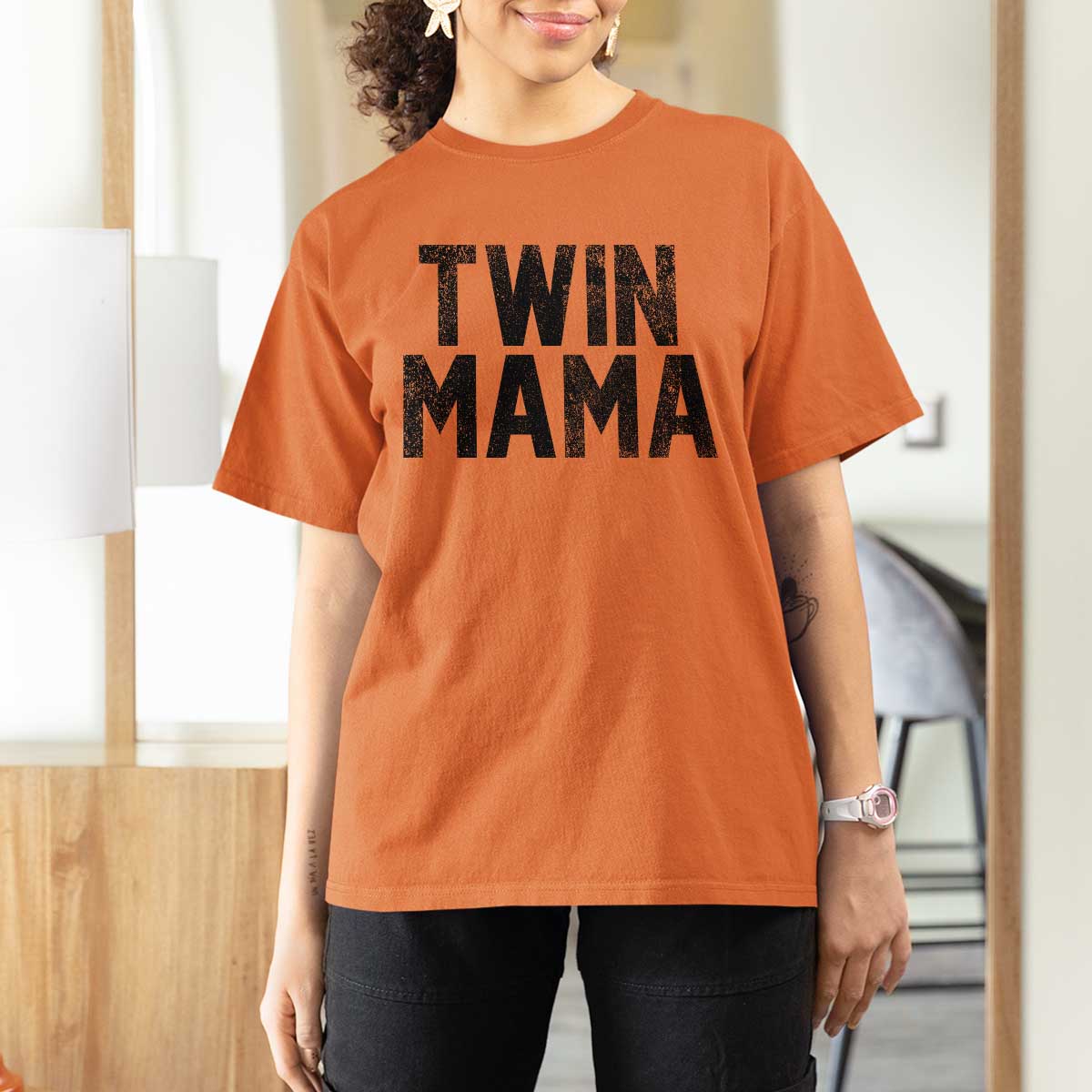 Twin Mama T Shirt For Women Pregnancy Announcement New Mom Mothers Day Gift