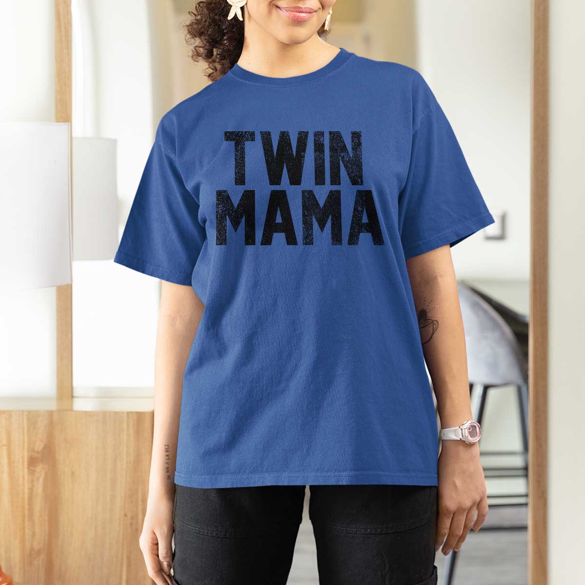 Twin Mama T Shirt For Women Pregnancy Announcement New Mom Mothers Day Gift
