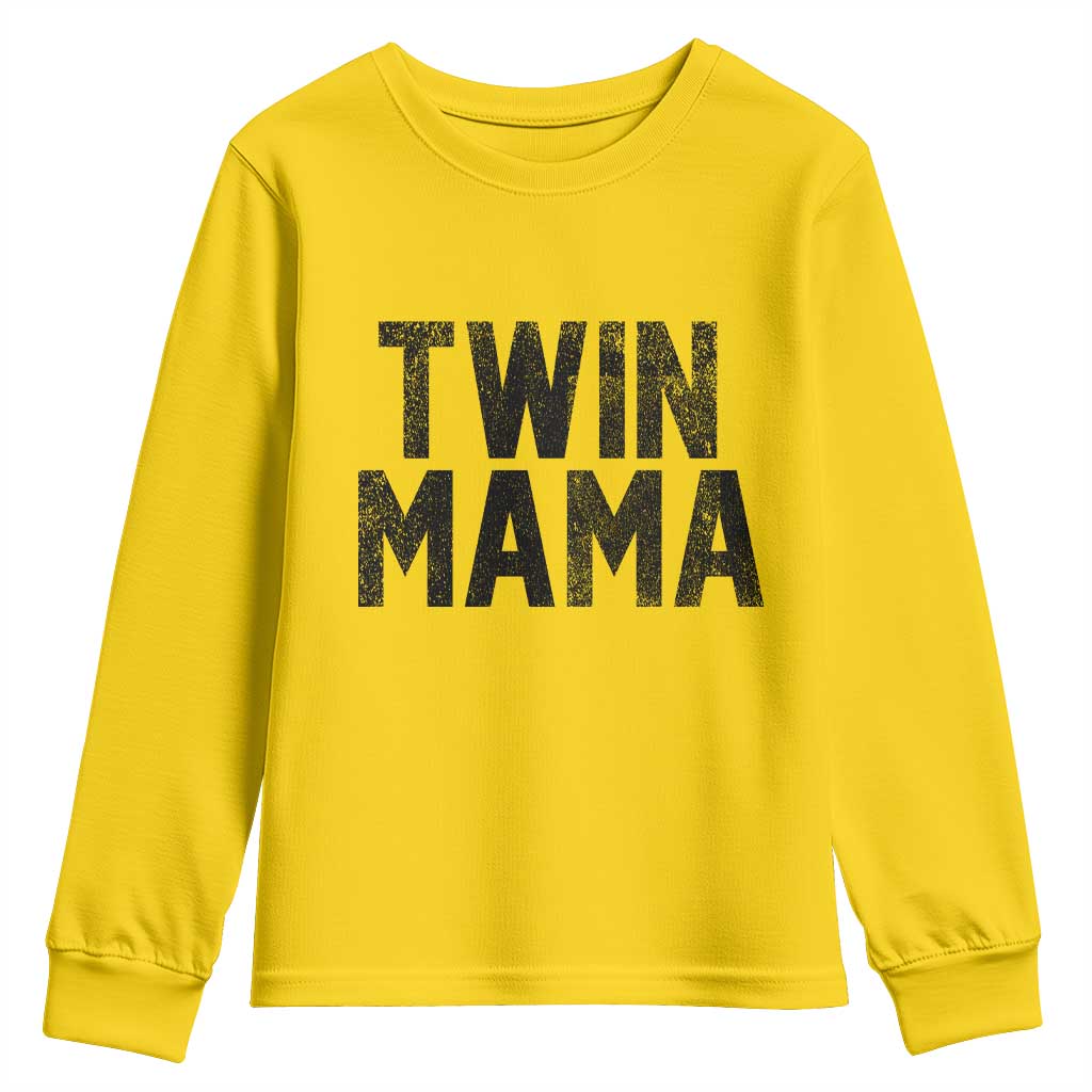 Twin Mama Youth Sweatshirt Pregnancy Announcement New Mom Mothers Day Gift