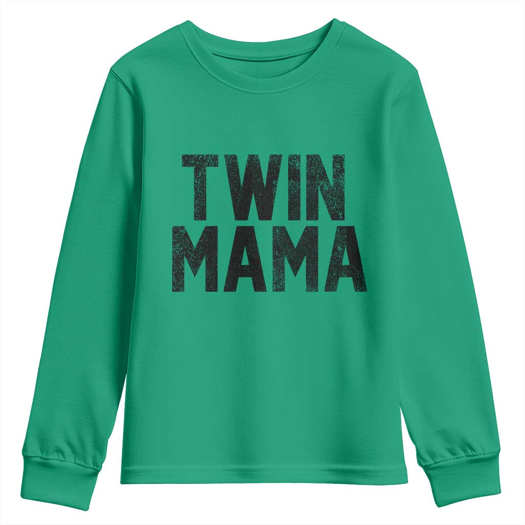 Twin Mama Youth Sweatshirt Pregnancy Announcement New Mom Mothers Day Gift