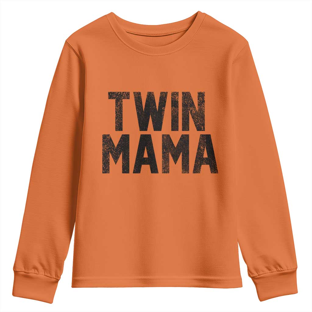Twin Mama Youth Sweatshirt Pregnancy Announcement New Mom Mothers Day Gift