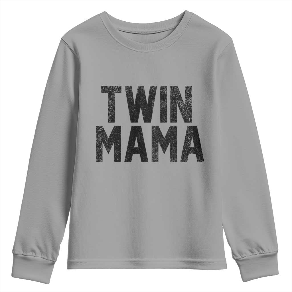 Twin Mama Youth Sweatshirt Pregnancy Announcement New Mom Mothers Day Gift