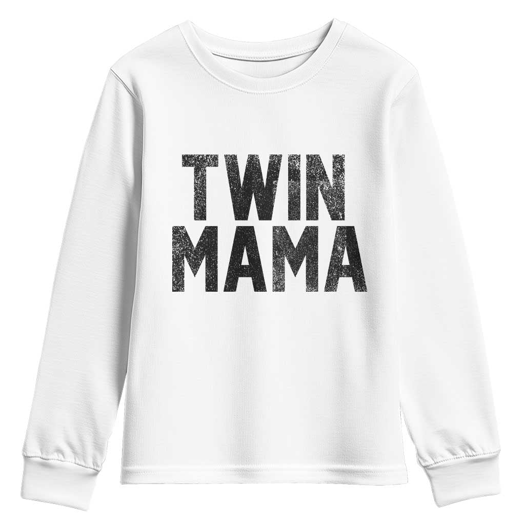 Twin Mama Youth Sweatshirt Pregnancy Announcement New Mom Mothers Day Gift