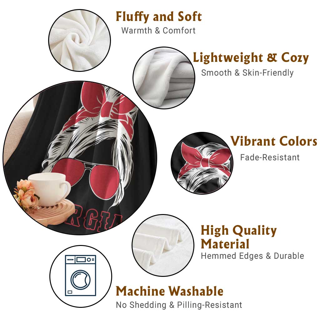 Georgia Lovers Throw Blanket Bulldogs Game Day Messy Bun - Wonder Print Shop