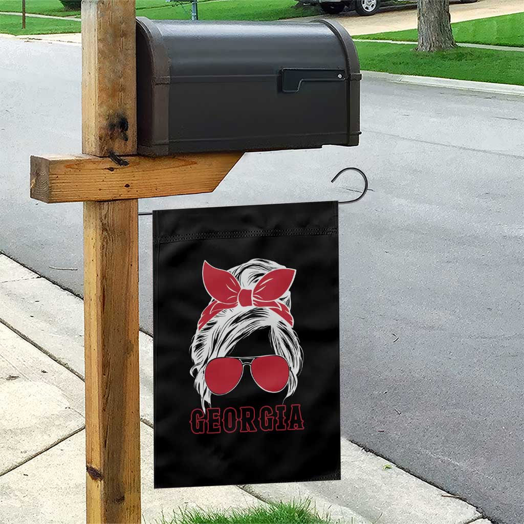 Georgia Lovers Garden Flag Bulldogs Game Day Messy Bun - Wonder Print Shop