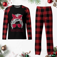 Georgia Lovers Plaid Pajama Set Bulldogs Game Day Messy Bun - Wonder Print Shop