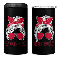 Georgia Lovers 4 in 1 Can Cooler Tumbler Bulldogs Game Day Messy Bun - Wonder Print Shop