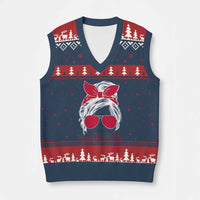 Georgia Lovers V-Neck Knit Sweater Vest Bulldogs Game Day Messy Bun - Wonder Print Shop