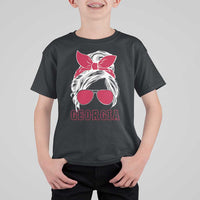 Georgia Lovers T Shirt For Kid Bulldogs Game Day Messy Bun - Wonder Print Shop