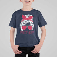 Georgia Lovers T Shirt For Kid Bulldogs Game Day Messy Bun - Wonder Print Shop