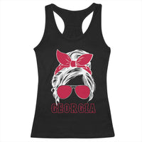 Georgia Lovers Racerback Tank Top Bulldogs Game Day Messy Bun - Wonder Print Shop