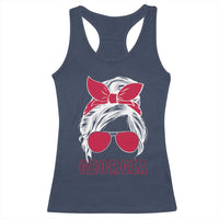 Georgia Lovers Racerback Tank Top Bulldogs Game Day Messy Bun - Wonder Print Shop