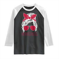 Georgia Lovers Raglan Shirt Bulldogs Game Day Messy Bun - Wonder Print Shop